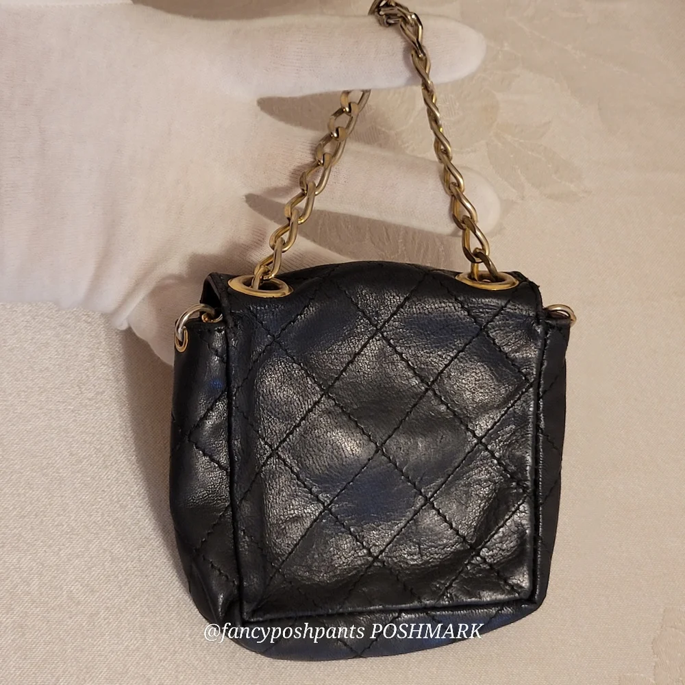 CHANEL lambskin Mini Mini Matelasse Chain Pouch CC vintage made in France luxury - Picture 14 of 17